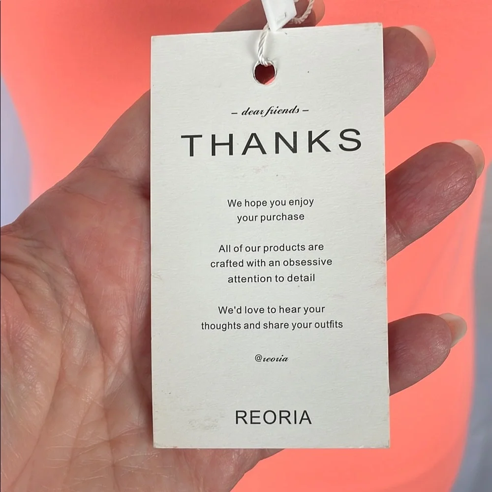 NWT REORIA Coral Orange Square Neck Tank Bodysuit w/Snap Closure - Size Medium - Picture 9 of 10